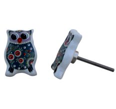 Grey Owl Flat Ceramic Knob